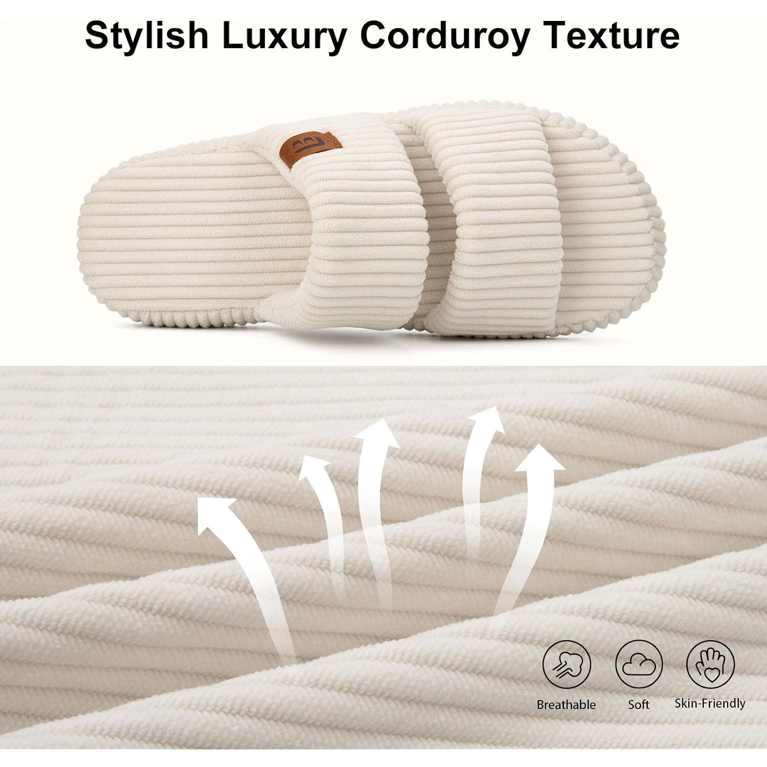 Longbay Slippers For Women Memory Foam Open Toe Slide Indoor House Shoes Slip On Bedroom Comfy Gift