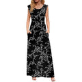 Db Moon Womens 2026 Maxi Dresses Empire Waist Long Summer Dress Casual Cap Short Sleeve Sundress With Pockets