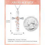 ACECHA Cross Necklace for Women | Silver Faith Birthstone Cross Pendant with Birth Flower Jewelry Gifts for Teen Wife Women for Birthday Anniversary