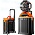 40000Mah Portable Misting Fan, 62H Max Runtime Rechargeable Mister Fan With 15L Bucket, Retractable Handle, Wide-Angle Oscillating Mist Fan For Outside Patios Golf Sports Camping Essentials