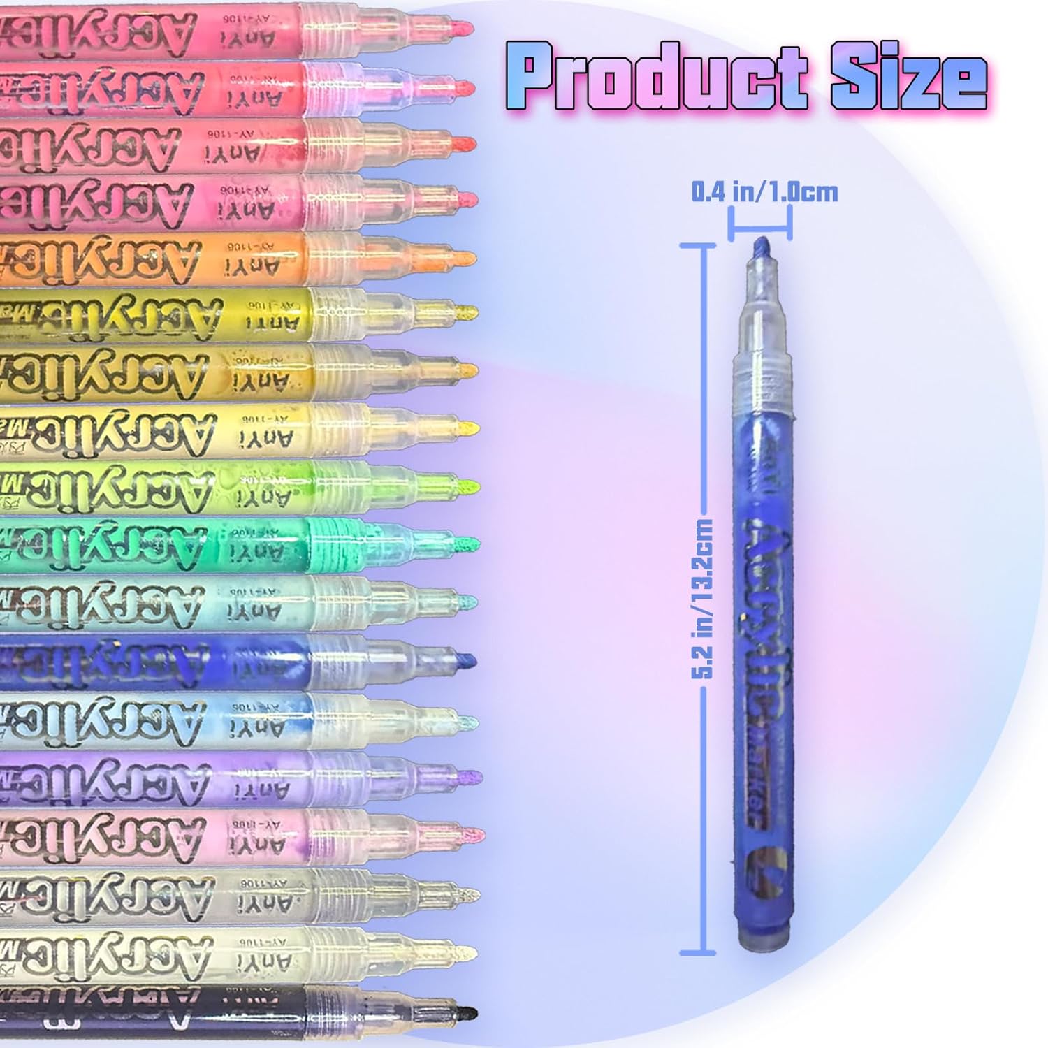 HAIOLORPRO 18 Colors Nail Art Pens Set, 3D Gel Nail Polish Pen Water-based Quick Drying, Acrylic Nail Paint Pens Kit Drawing Painting Liner Dotting Graffiti Manicure for Home Salon DIY