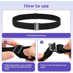 No Show Elastic Belts for Women with Invisible Flat Buckle Stretch Web Strap Belt for Jeans Pants Dresses