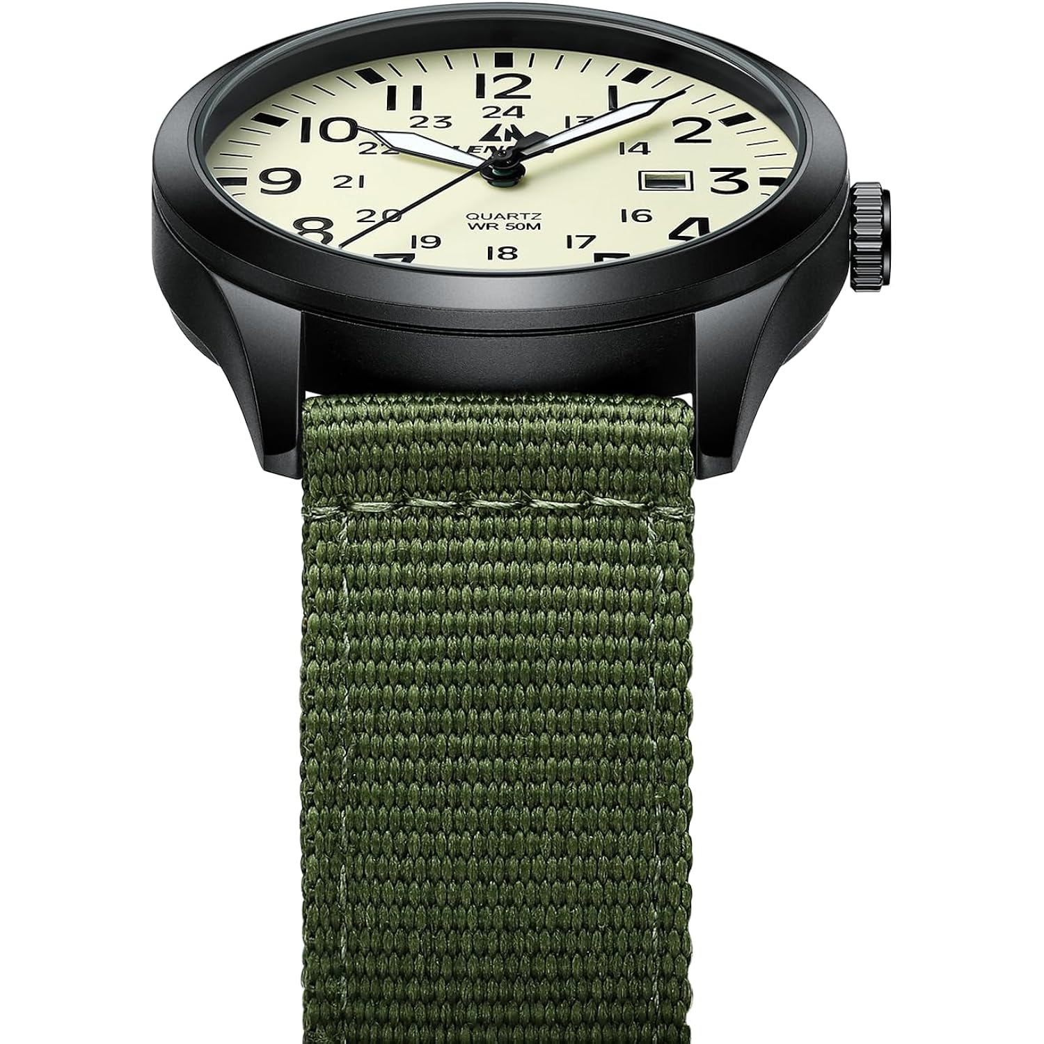 Ln Lenqin Mens Watches Unisex Military Sport Nylon Strap Stylish Luminous Fashion Analog Quartz Watch For Men Waterproof Army Tactical Casual Wristwatch