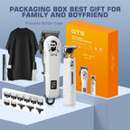 GTSPro Hair Clippers for Men, Clippers and Trimmers Set, Barber Clippers, Electric Hair Trimmer with Box, Gifts for Men White