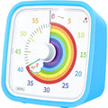 Rainbow Visual Timer, 60-Min Countdown Timer For Kids, Blue | Protective Case, Silent Time Management Tool, Mute And Ringing Alarm Available, Low Power Reminder, For Study, Game, Work Etc