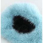 Women Faux Fur Trapper Hat Fuzzy Ushanka Hat Long Pile Faux Fur with Pom Pom Winter Warm Hat Ski Hat Outdoor