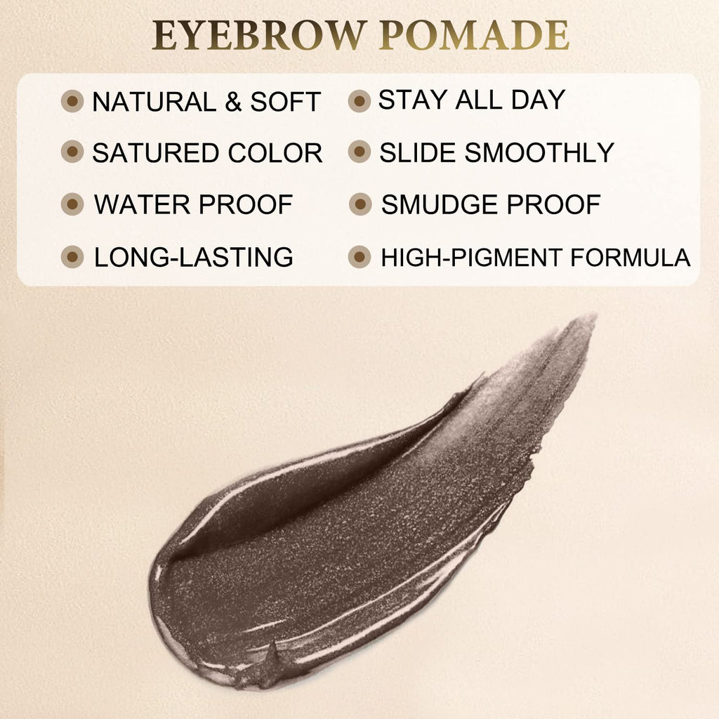 LAVONE Makeup Kit With Eyebrow Stamp Pencil, Waterproof Brow Pencil & Pomade, Eyeliner, Dual-ended Eyebrow Brush, Dark Brown