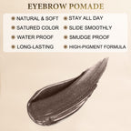 LAVONE Makeup Kit With Eyebrow Stamp Pencil, Waterproof Brow Pencil & Pomade, Eyeliner, Dual-ended Eyebrow Brush, Dark Brown
