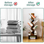 Yoobure Tree Bookshelf - 6 Shelf Retro Floor Standing Bookcase, Tall Wood Book Storage Rack For Cds/Movies/Books, Utility Book Organizer Shelves For Bedroom, Living Room, Home Office, Rustic Brown