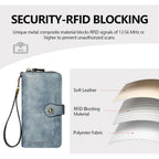 TFKGS Wallet for Women RFID Blocking Leather Large Capacity Card Holder Ladies Phone Clutch Travel Long Purse Wristlet | RFID Blocking, Leather, Large Capacity, Ladies, Travel