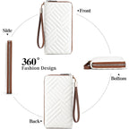 GOIACII Womens Wallet RFID Blocking Leather Large Capacity Long Purse Card Clutch Wristlet