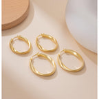 Gold Hoops Earrings for Women 14K Gold Earrings for Women Hoops Earring for Womens Hoop Twisted Wave Hoop Earring for Womens