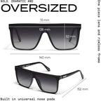 QUAY Oversized Nightfall Medium Non-Polarized Shield Sunglasses for Men & Women, Unisex Shades with UV-Protected Lenses