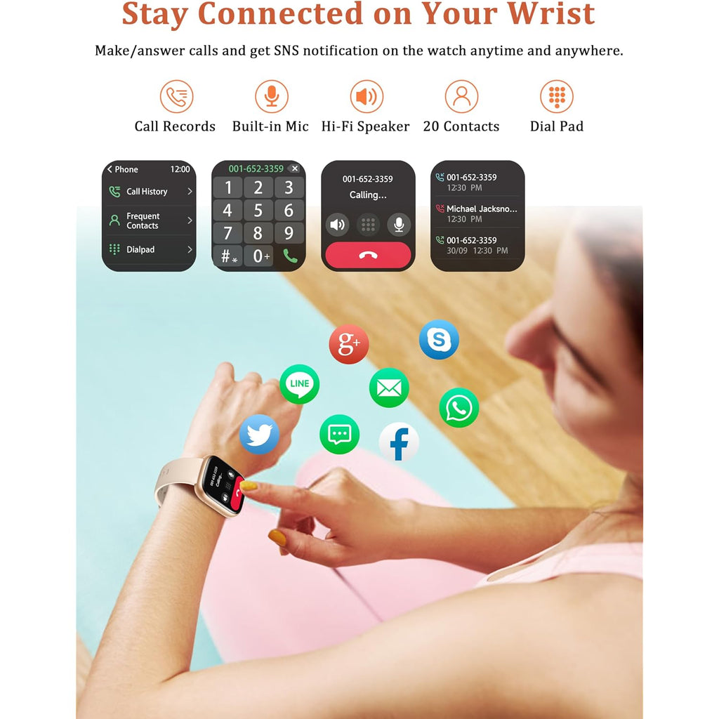 Lodimeke Smart Watch, Alexa Built-In, Answer/Make Calls 44Mm Smartwatch Women Men, 1.83" Sports Watch Ip68 Waterproof, Heart Rate Spo2 Sleep Stress Monitor, Step Counter Watch For Android & Ios Phone