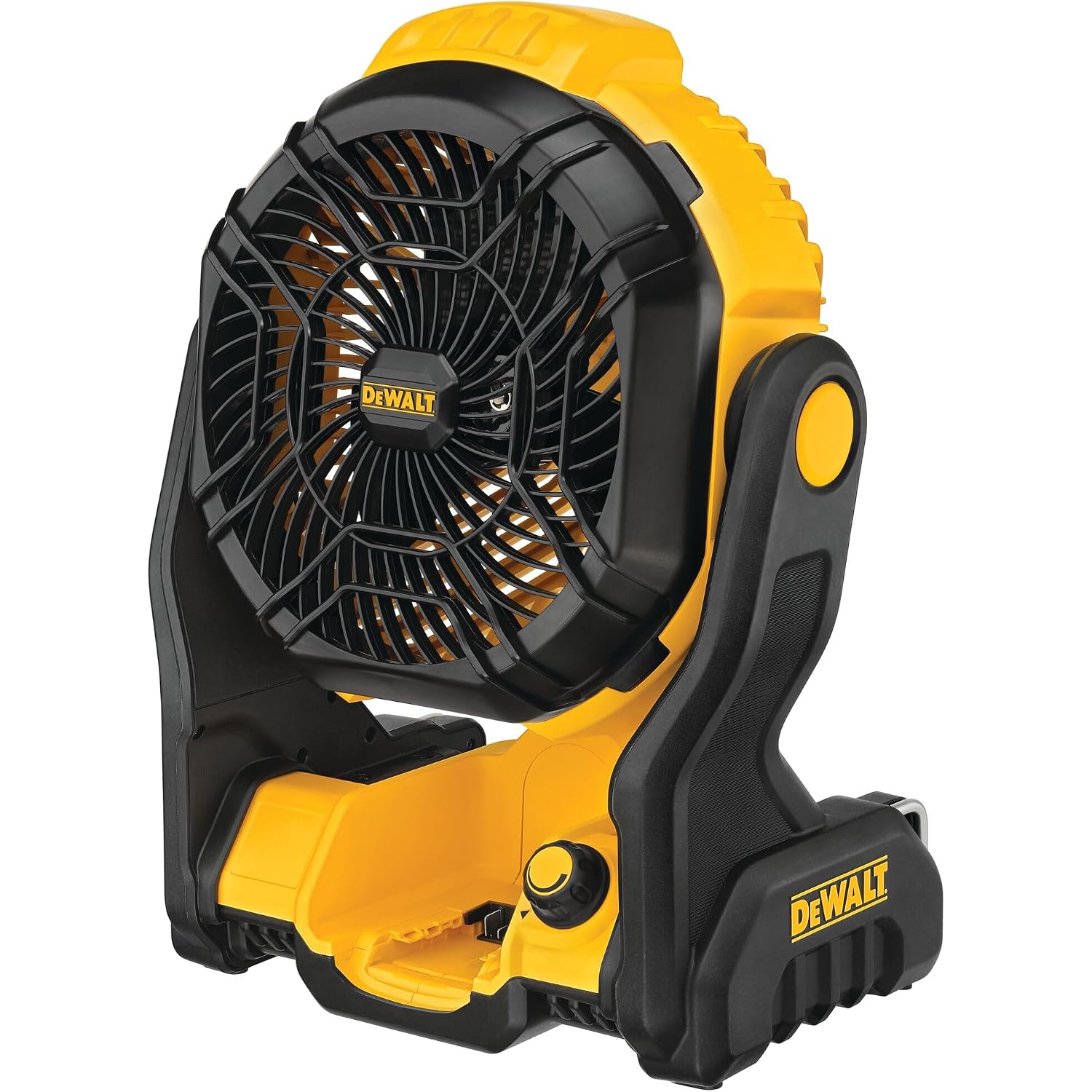 Dewalt 20V Max Portable Fan, Battery Powered Rechargeable Cordless Shop Fan, Up To 4.5 Hrs Runtime, Variable Speed, 650 Cfm, Tool Only (Dce512B)