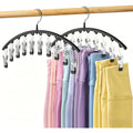 Legging Organizer For Closet,2 Pack Metal Yoga Pants Hangers W/10 Clips Hold 20 Leggings,Space Saving Hanging Closet Organizer Clothes Hanger College Dorm Essentials Apartment Essential,Black