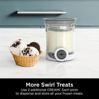 Ninja Swirl by CREAMi Pints and Lids - 2 Pack, Compatible with NC700 Series Ninja Swirl Ice Cream & Soft Serve Makers, BPA-Free & Dishwasher Safe, Grey Lids, XSK7PNTLD2