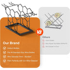 B4Life Countertop Wine Rack, Wine Rack With Glass Holder 8 Bottles | Freestanding Small Liquor Holder Metal, Tabletop Bottle Storage Stand For For Home, Kitchen, Bar, Cellar