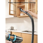 Cordless Vacuum Cleaner, 650W 55Kpa 70Mins Vacuum Cleaners For Home, Upgraded Stick Vacuum With 3.3Ft Extendable Hose, Led Touch Screen, Wall Charging Station, Auto Mode For Carpet Pet Hair Hard Floor