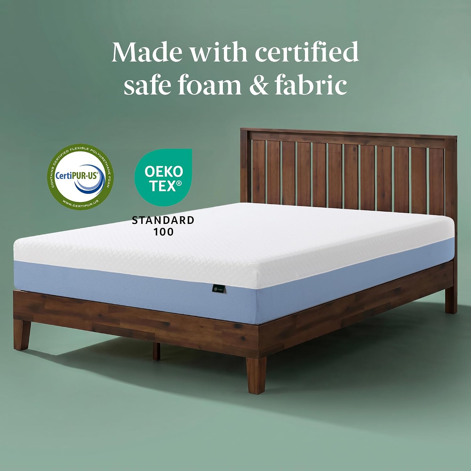 Zinus 8-Inch Twin Cooling Essential Memory Foam Mattress, White, Medium Feel, Fiberglass Free, Certified Safe Materials