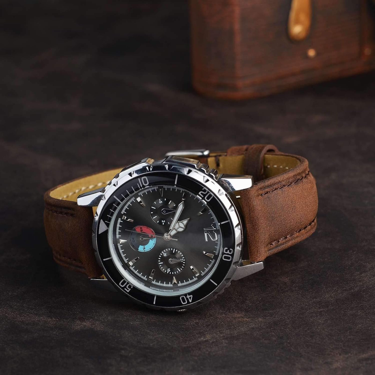 Bisonstrap Watch Strap, Vintage Leather Replacement Bracelet, Band Width-14Mm 15Mm 16Mm 17Mm 18Mm 19Mm 20Mm 21Mm 22Mm 23Mm 24Mm