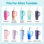 40 Oz Straight Metal Straws For 40 Oz Stanley Tumbler | 6 Pcs Stainless Steel Reusable Drinking Straw With Colourful Silicone Tips,Straw For Glass Cups, Bpa Free