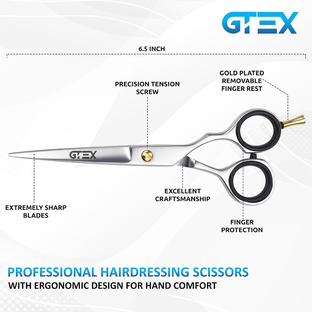 Hair Scissors, 6.5 Inch Professional Hair Cutting Scissors For Women Men Adults - Barber Scissors Hair Shears - Super Sharp Haircut Scissors - Tijeras De Peluqueria Profesional
