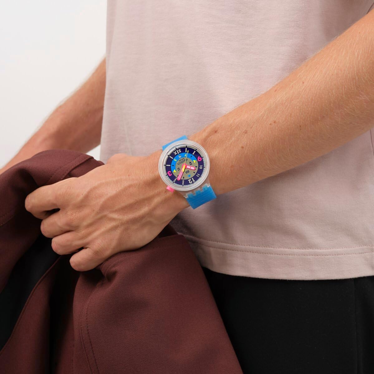 Swatch Big Bold Chrono Unisex Watch Casual Plastic Transparent Quartz Waterproof
