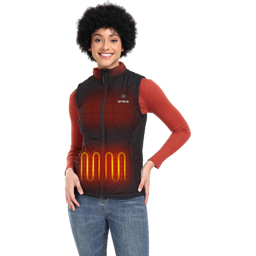 Ororo Quilted Heated Vest For Women, Lightweight Quilted Heating Vest With Usb-C Rechargeable Battery