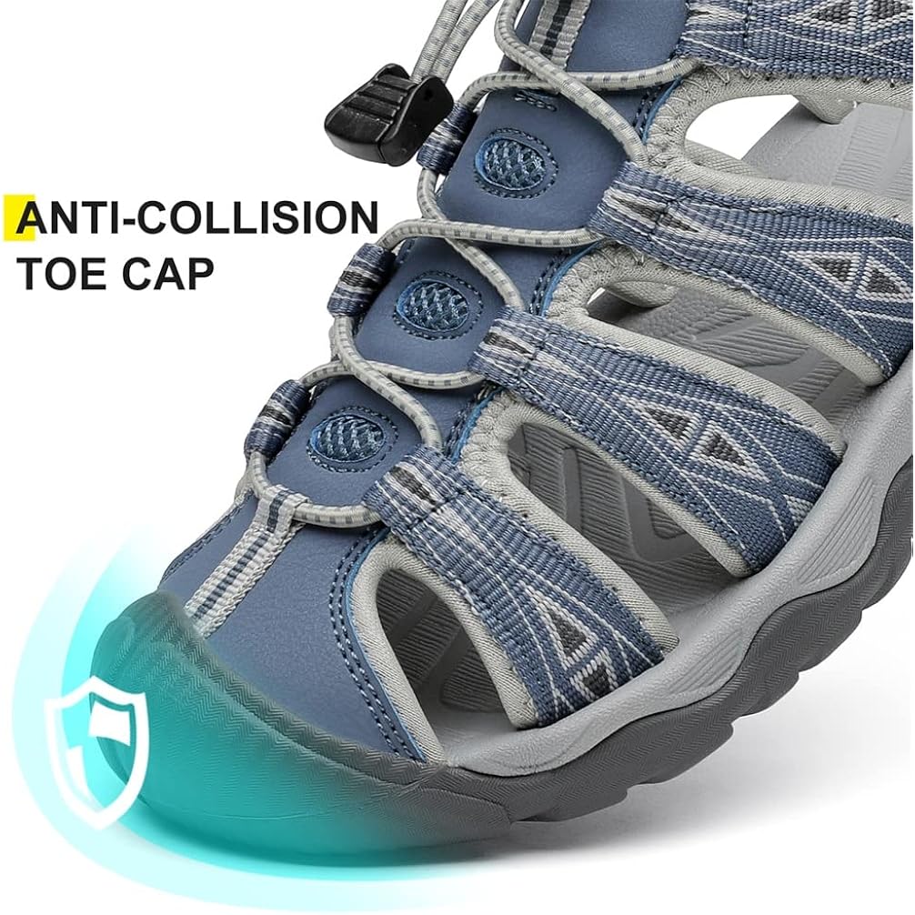 Dannto Women'S Sport Hiking Sandals Closed Toe Outdoor Athletic Walking Sandal Lightweight Summer Water Shoes