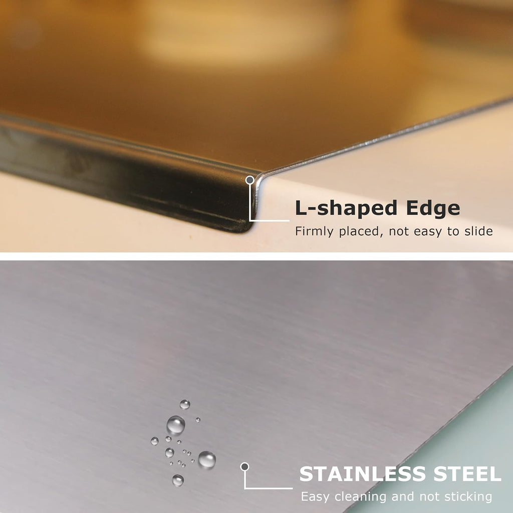 Stainless Steel Cutting Boards For Kitchen, Kneading Cutting Board Mats, Metal Cutting Board For Meat, Fruits, Vegetables, Bread, And Baking Small Cutting Boards (40 X 30Cm/15.7 X 11.8 In)