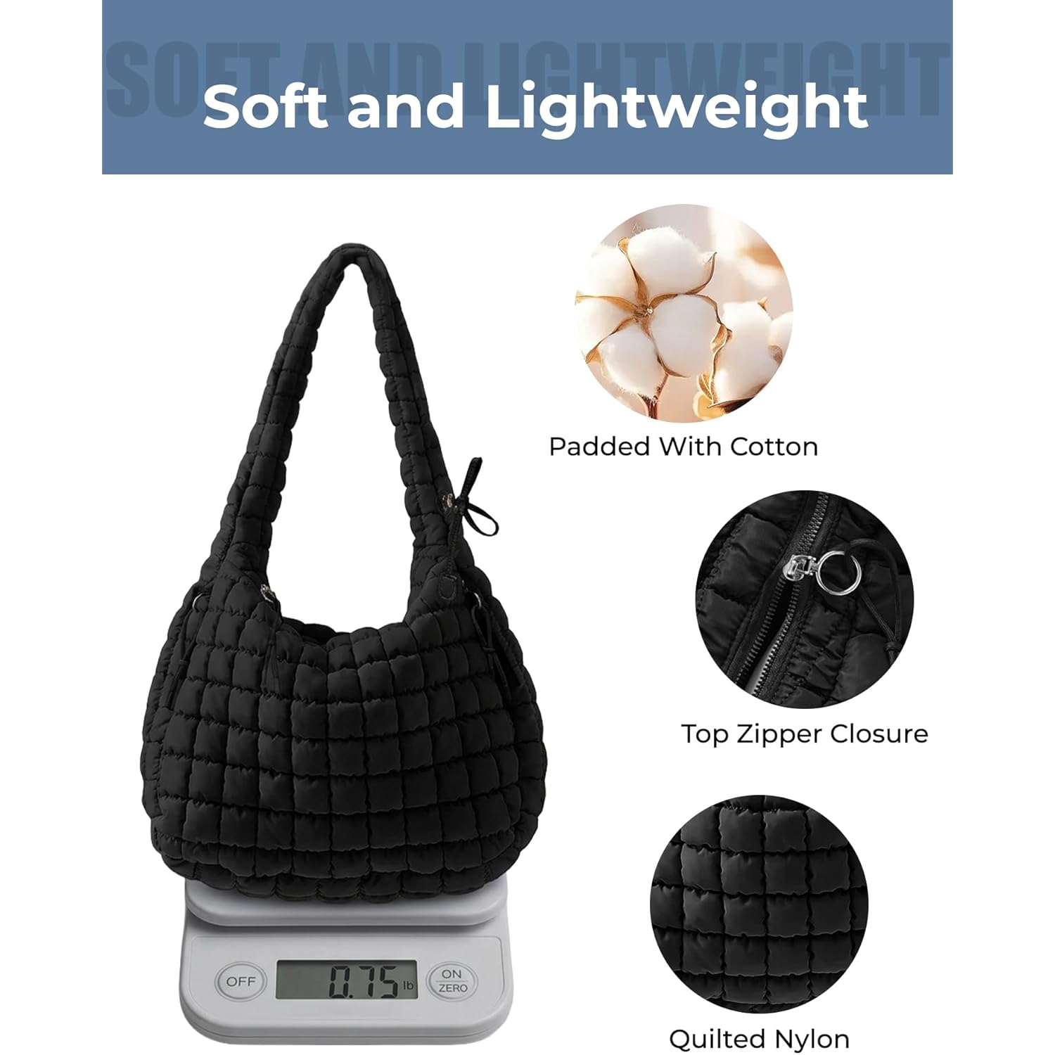 Puffer Quilted Tote Bag for Women