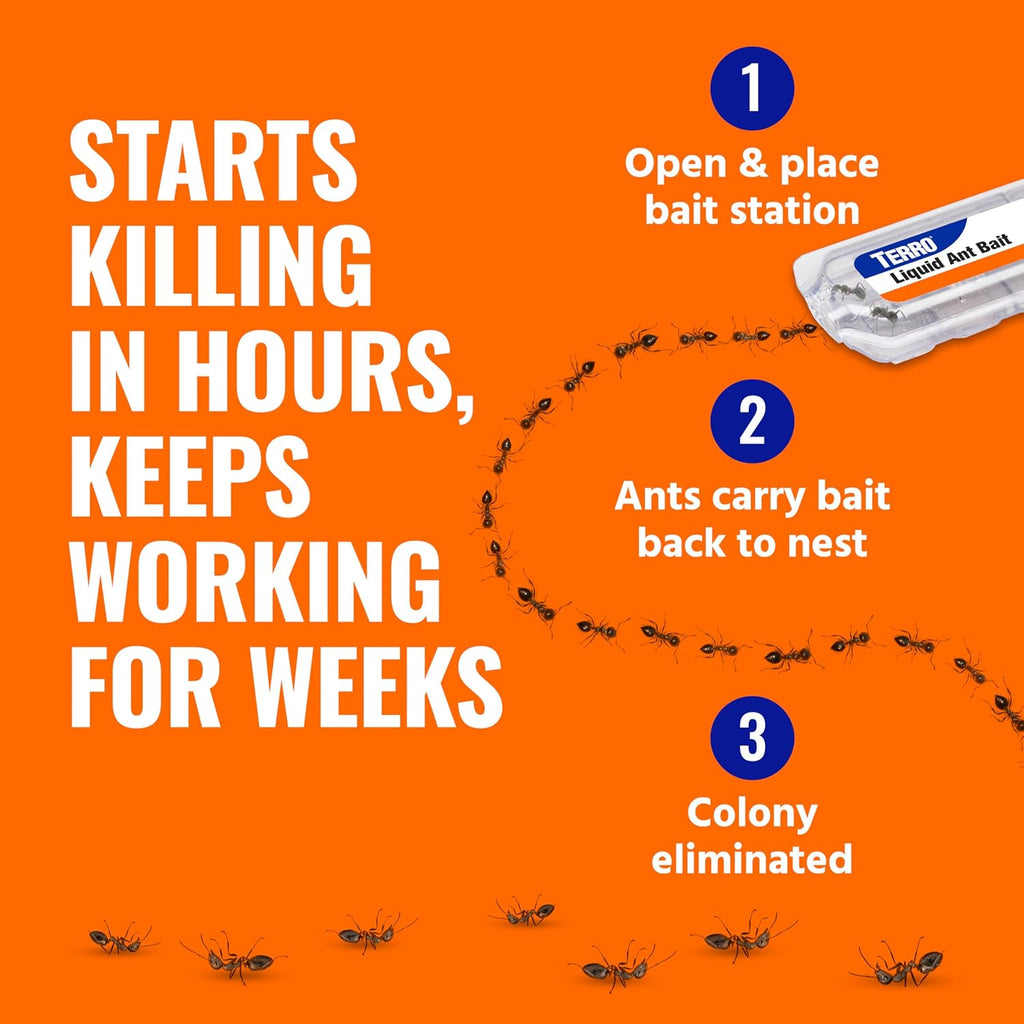 Terro, Ant Killer Bait Stations T300B - Liquid Bait To Eliminate Ants - Bait System - Stations For Effective Indoor Ant Control, 12 Count | Borax Formula, Kills The Queen & The Entire Colony, Liquid Ant Baits Indoor, Kills Household Ants, Indoor Use