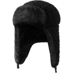 Ramede Winter Hat Ushanka Trapper Russian Hat with Ear Flaps for Men Women Cap Black Winter Warmer Unisex Skiing Cap