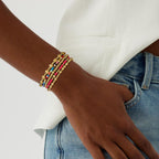 Turandoss Mothers Day Gifts for Mom Daughter - 14K Gold Plated Gold Beaded Bracelets for Women Teen Girls Stackable Turquoise Cross Bead Bracelet Pearl Bracelets Set for Women Mothers Day Gift for Mom