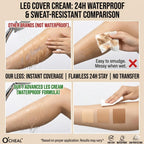 O’CHEAL Waterproof Leg Makeup Cream, No Transfer Tattoo Cover Up&Scar Concealer, Long Lasting Body Foundation for Flawless Skin, Leg Varicose Vein Cover Up, Suitable All Skin Tones (Nature)