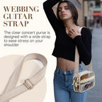Missnine Clear Bag For Stadium Events Quilted Clear Purse For Women Stadium Approved Pvc Crossbody Concert Bag
