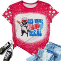 Women Red White and Blue Shirts Funny 250 Anniversary USA Raccoon T-Shirt America Patriotic Tee Tops