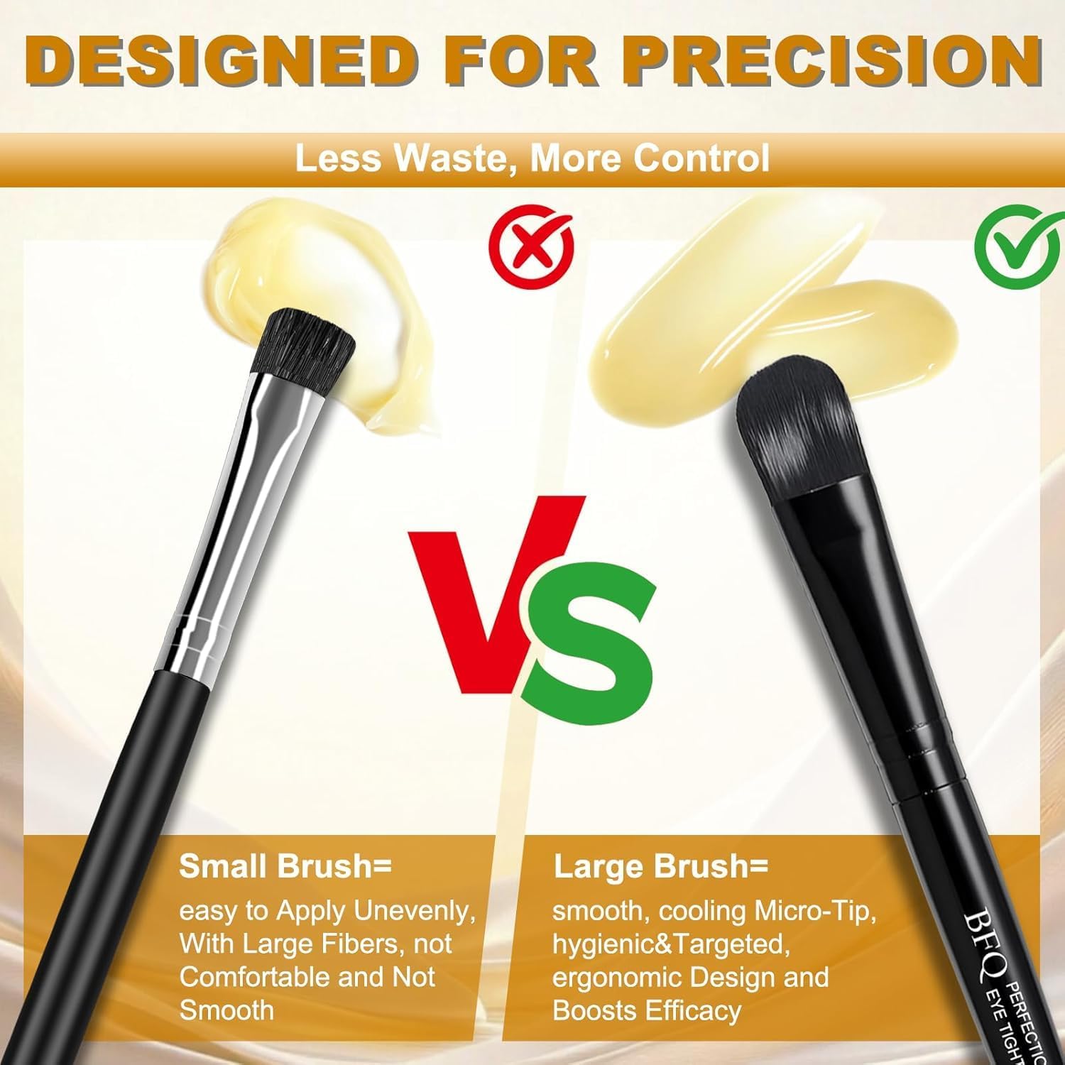 Instant Eye Tightening Cream - Targets Fine Lines & Wrinkles, With Applicator Brush, Firming Formula For Mature Skin