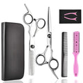 Hair Cutting Scissors Thinning Shears- Fcysy Professional Barber Sharp Hair Scissors Hairdressing Shears Kit With Haircut Accessories In Leather Case For Cutting Styling Hair For Women Men Pet- 7 Pcs