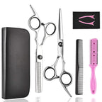 Hair Cutting Scissors Thinning Shears- Fcysy Professional Barber Sharp Hair Scissors Hairdressing Shears Kit With Haircut Accessories In Leather Case For Cutting Styling Hair For Women Men Pet- 7 Pcs