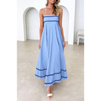 Prettygarden Women'S 2026 Summer Flowy Maxi Dress Casual Sleeveless Spaghetti Strap Ruffle Beach Long Dresses