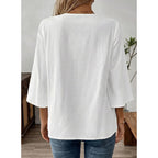 Evaless Boho Tops For Women Blouses Dressy Casual V Neck 3/4 Sleeve Shirts Spring Outfits Trendy Vacation Clothes