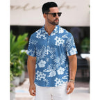 Men'S Hawaiian Wrinkle Free Short Sleeve Button Down Tropical Floral Beach Vacation Shirt