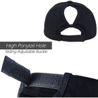 Eohak Ponytail Baseball Hat Distressed Retro Washed Womens Twill