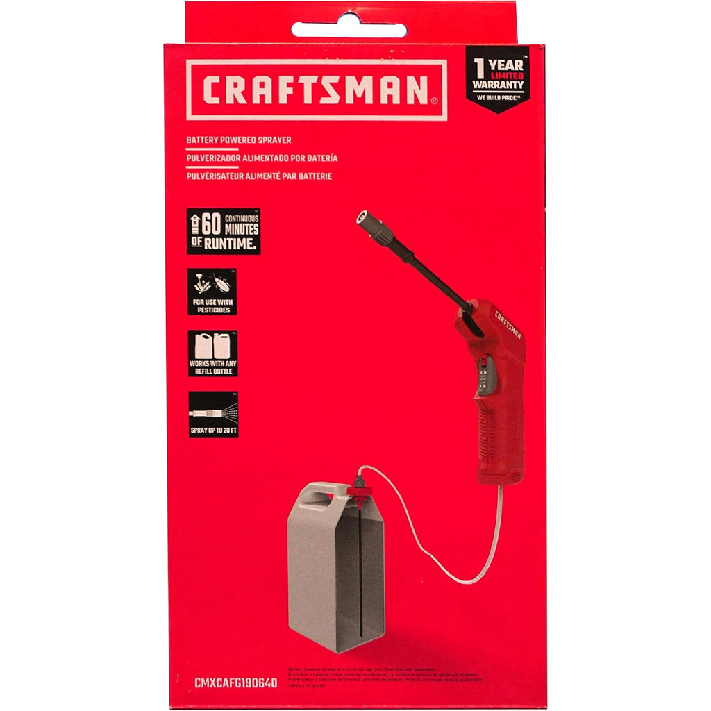 Craftsman Battery Powered Sprayer Wand (Cmxcafg190640) Easily Attaches To Most Ready To Use Chemical Bottles For Gardening, Lawn And Disinfecting