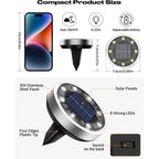 Btfarm 16 Pack Solar Lights Outdoor, 8 Led Solar Ground Lights Ip65 Waterproof Flat Solar Disc Light, Pathway Lights For Garden Lawn Patio Yard Path Landscape, Cool White