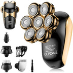 SHPAVVER Head Shavers for Bald Men: 5-in-1 Upgraded Electric Razor - IPX7 Waterproof Shaving Grooming Kit for Balder - Turbo Speed & Precision Blades (Ink Gold)