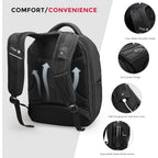 Swissdigital Design Tsa Business Laptop Backpack For Men,Travel Backpack With Usb Charging Port,College Tech Backpacks With Rfid Pockets Presents For Men Fits 15.6 Inch Computer | J16Bt-1