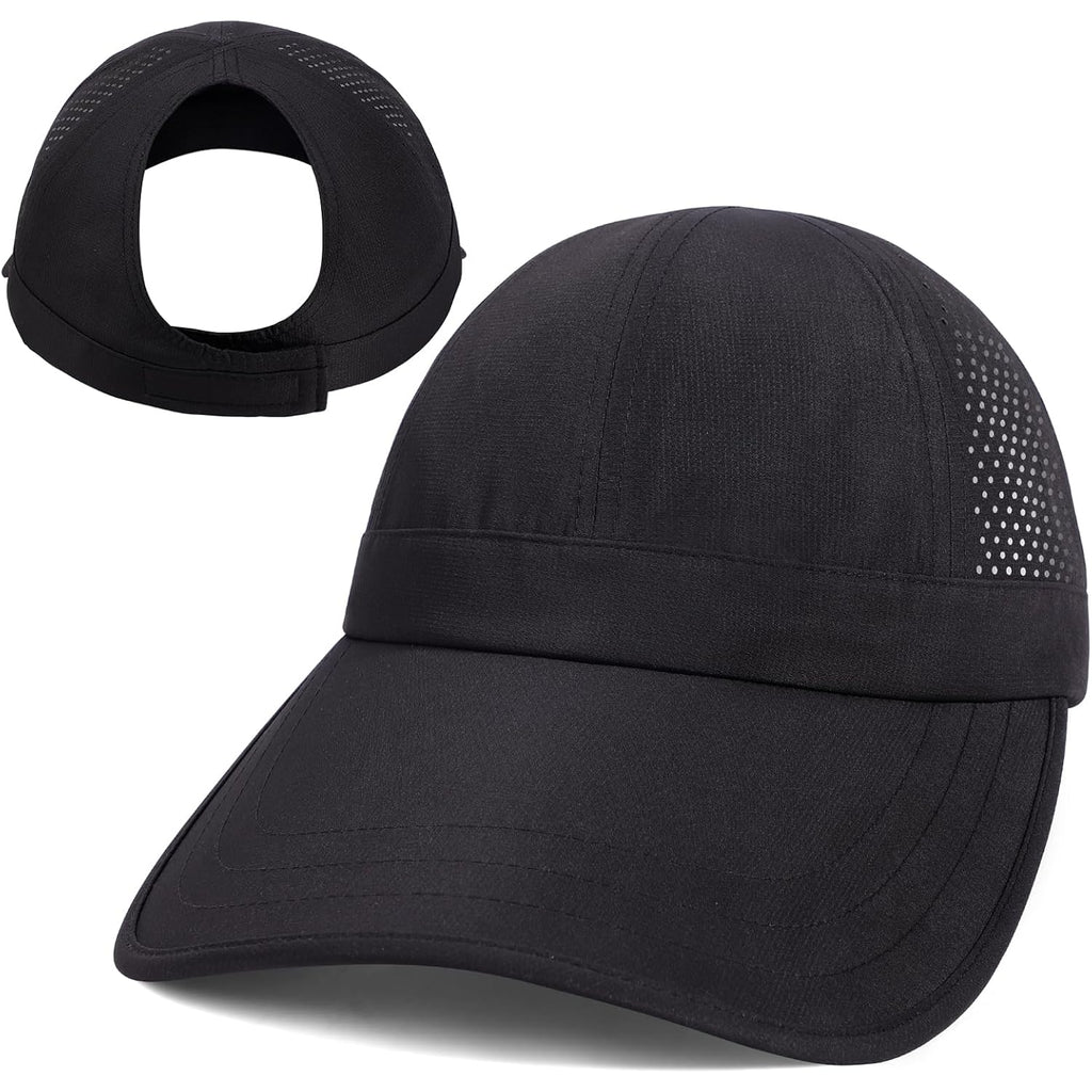 Large Wide Brim Baseball Sun Hats For Women Mesh Quick Dry Sports Hat Outdoor Travel Beach Ponytail Cap